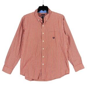 Chaps Easy Care‎ Workwear Preppy Business Plaid Button Down Shirt Mens Large